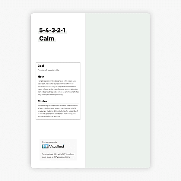 5-4-3-2-1 Calm Visual Poster